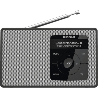 TechniSat Digitradio 2 Bluetooth hordozható DAB + FM Zsebrádió - Fekete / Fehér (0002/3910)