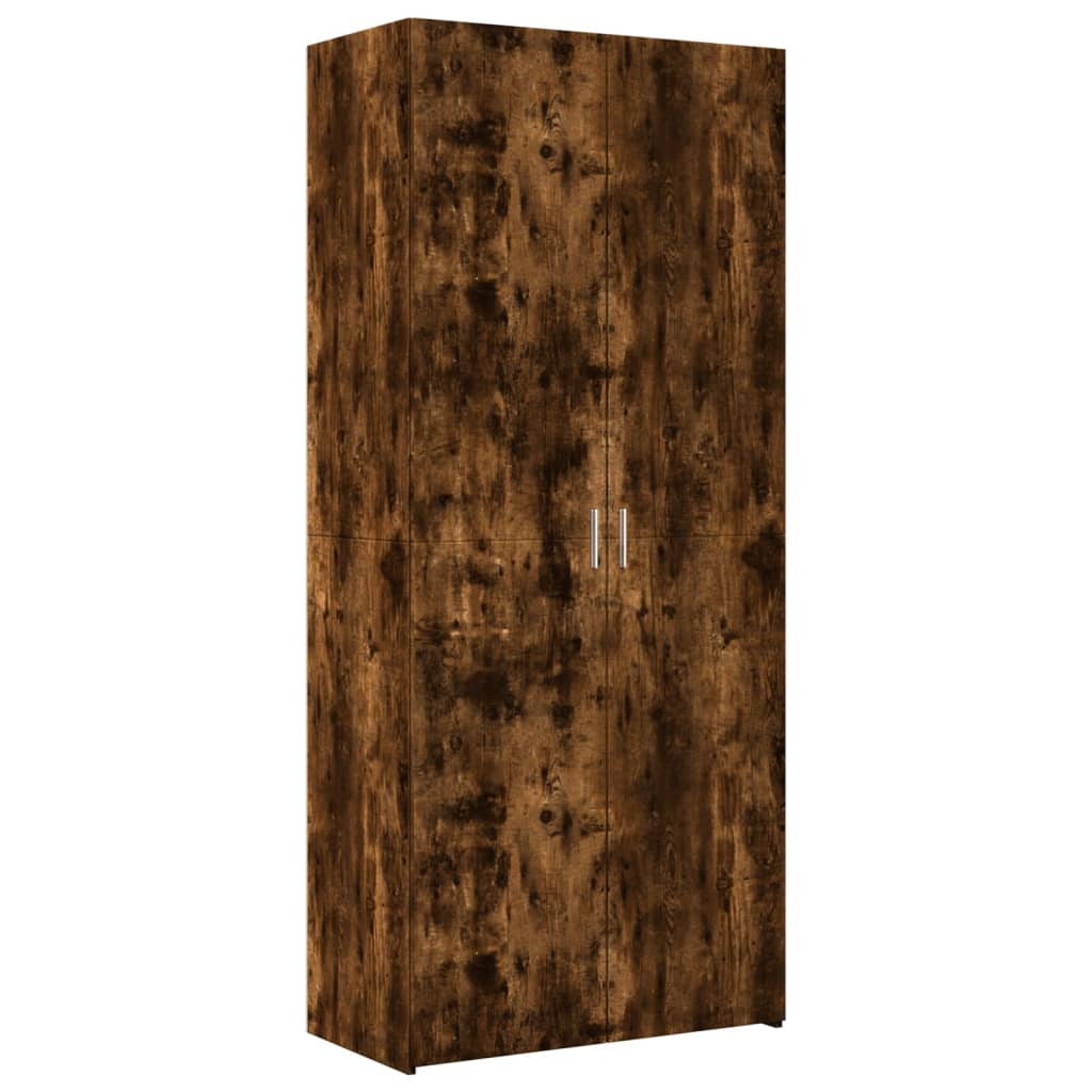 füstös tölgy színű szerelt fa magasszekrény 80 x 42,5 x 185 cm (3281438)