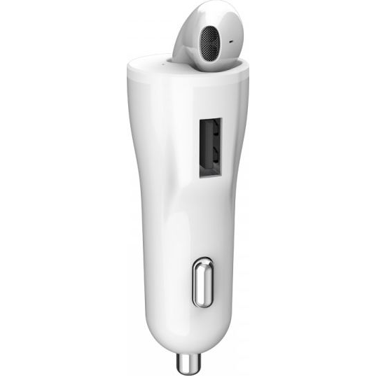 Ładowarka XO XO Ładowarka samochodowa słuchawka bluetooth CB1 biała 1USB 18W