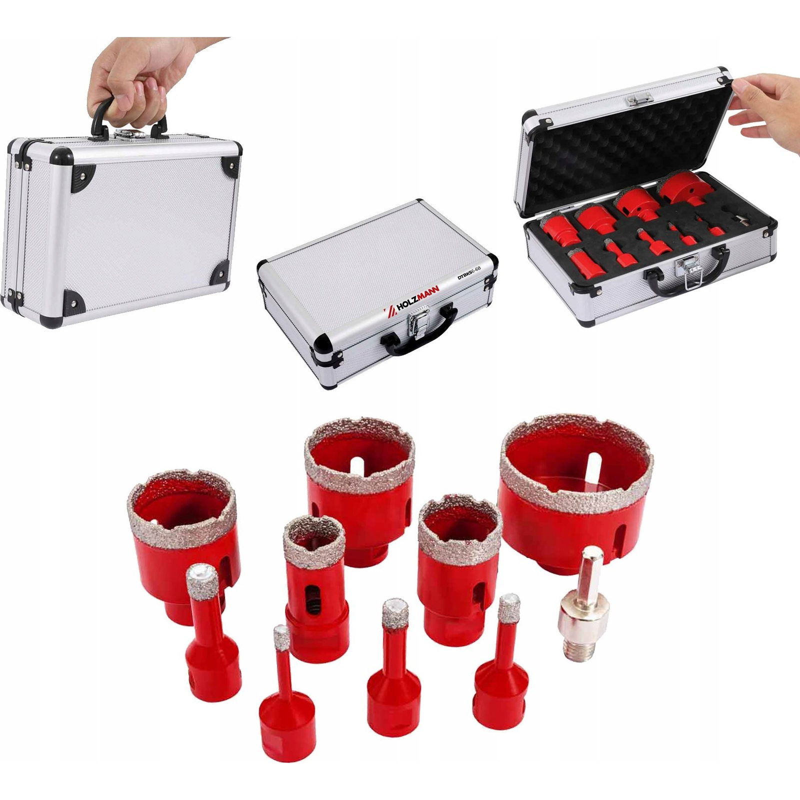 Holzmann DTBKS6-68 gyémánt koronás Csempe körfúró 10 darabos készlet (DTBKS6-68)