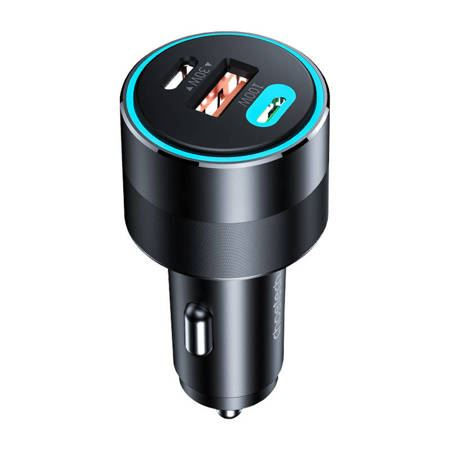 Choetech TC0011 USB-A és 2xUSB-C autós töltő 130W fekete (TC0011)