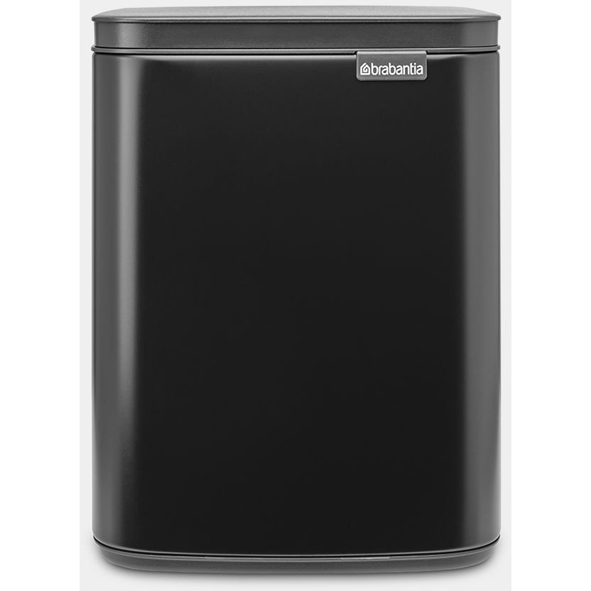 Brabantia Bo Waste Bin hulladékgyűjtő felnyitható, Soft-Close fedéllel, fali/álló, műanyag tartály, 7L - B méret, acél, matt fekete - 222900 (222900)