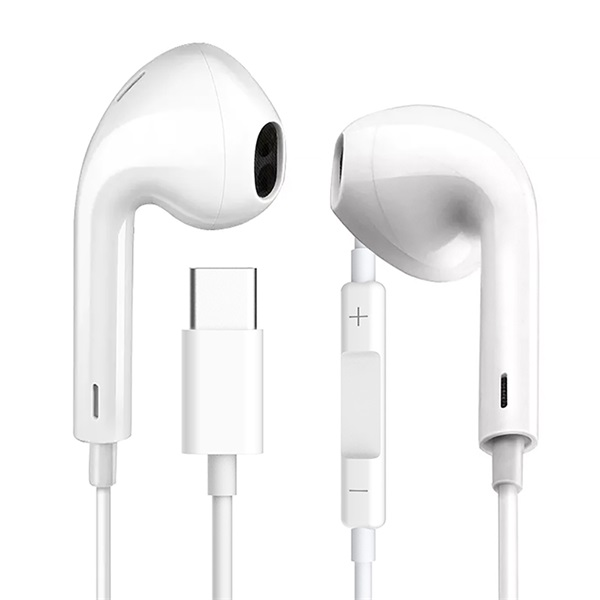 FIESTA Fülhallgató, USB-C, vezetékes, mikrofonnal, fehér (FISEMW10)