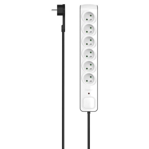 Hama P2223764 stikdåse 3 m 6 AC stikkontakt(er) Indendørs Sort, Hvid