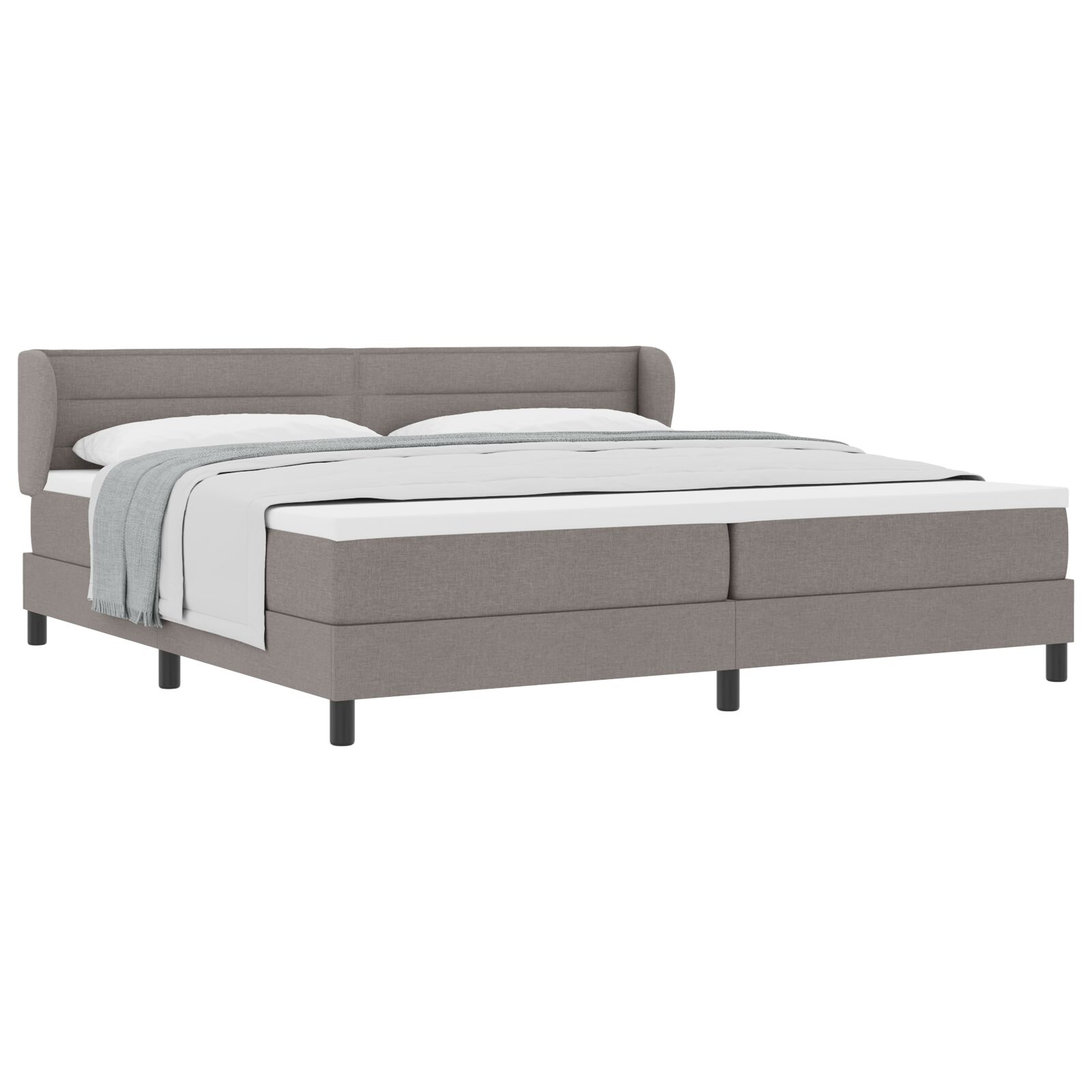 Boxspring Ágy Matrac Kávé 200x200 cm Szövet (3339986)
