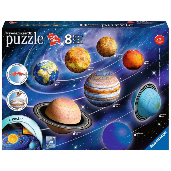 Ravensburger Planetáris Naprendszer 522 darabos 3D Puzzle