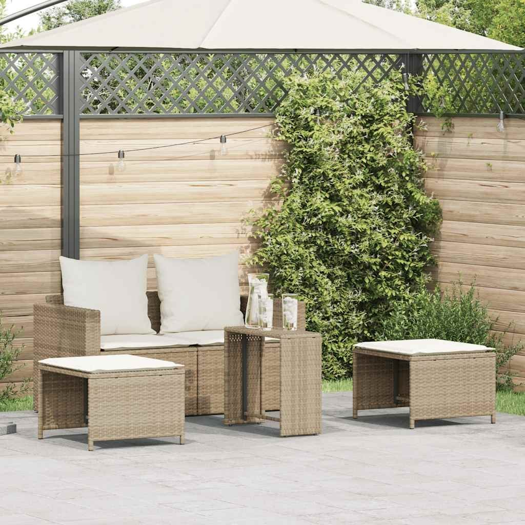 5 részes polyrattan kerti kanapé garnitúra párnákkal stackable (4104167)