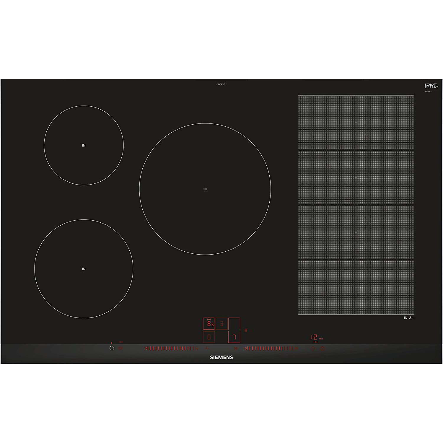 Siemens EX875LVC1E iQ700 Beépíthető Elektromos Kerámia főzőlap - Fekete (EX875LVC1E)