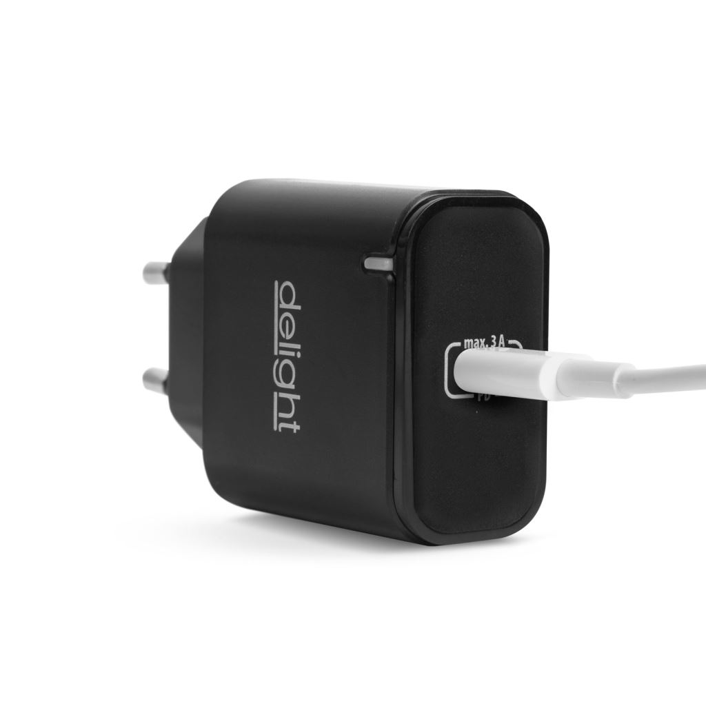 Delight 55046BK hálózati adapter USB-C fekete (55046BK)