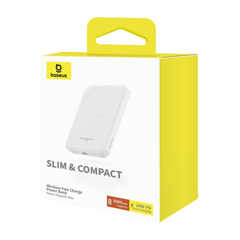 Baseus Magnetic Mini Powerbank 5000mAh 20W fehér (P10022107223-00) (P10022107223-00)