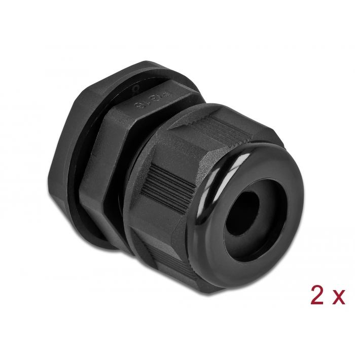 Delock Kábel tömszelence PG16 kerek kábelekhez 2 db. Fekete (60365) (60365)