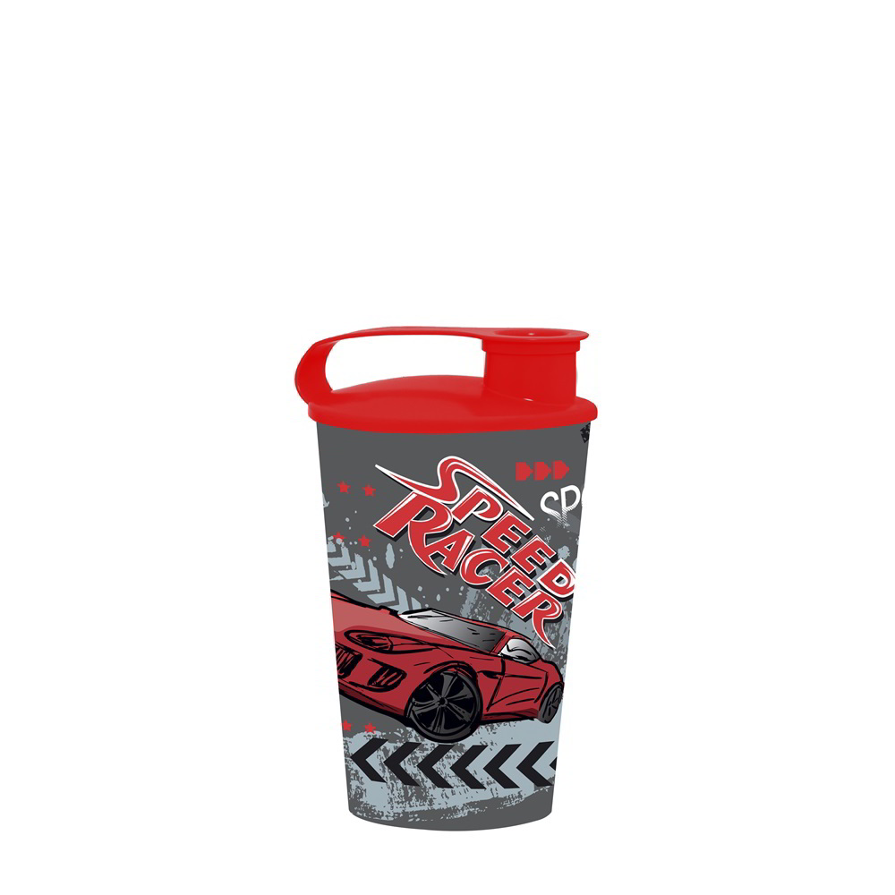 Iris Speed Racer Műanyag gyerek pohár tetővel 340ml - Mintás (161916-010)