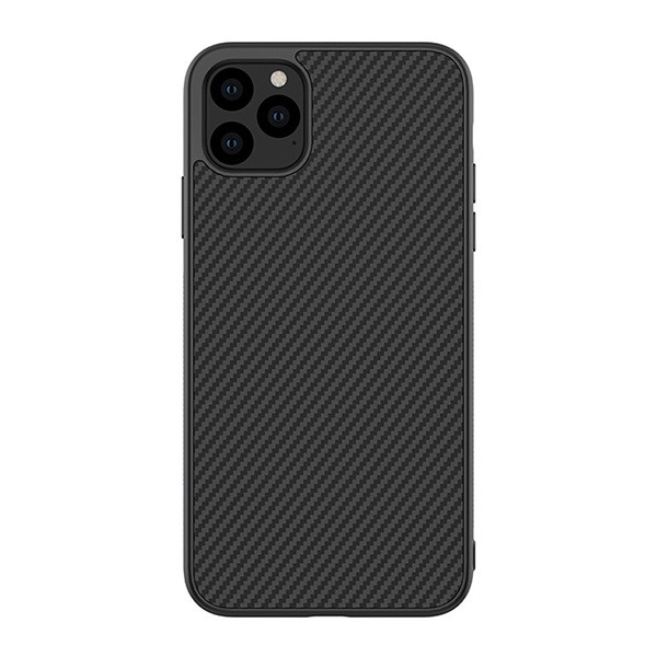 NILLKIN SYNTHETIC FIBER műanyag telefonvédő (környezetbarát, karbon minta) FEKETE [Apple iPhone 11 Pro]