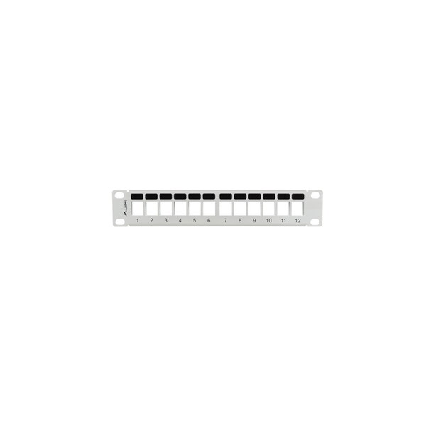 PATCH PANEL 12x 10'' 1U PUSTY S ORGANIZEREM šedý