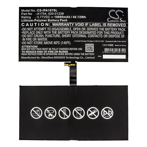Cameron Sino CS-IPA167SL Apple IPAD Pro 12.9 (2017) Tablet akkumulátor 10800 mAh (CS-IPA167SL)