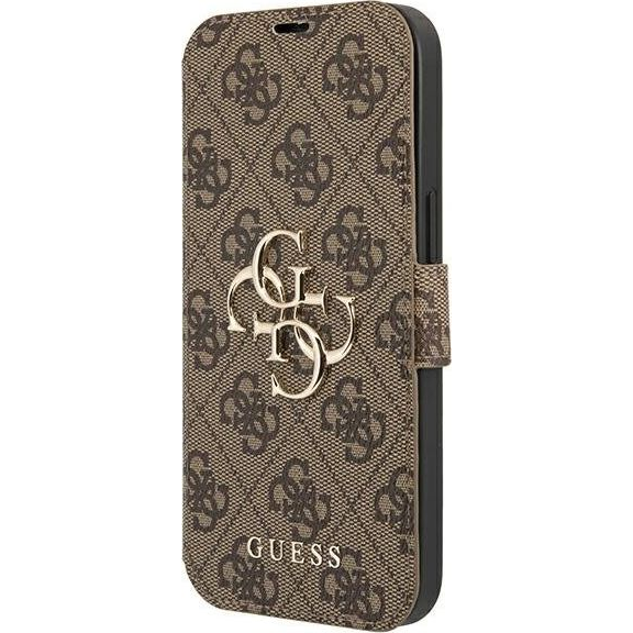 Guess PU 4G Metal Logo Apple iPhone 13 Pro Max flip tok, barna (GUE1473BR)
