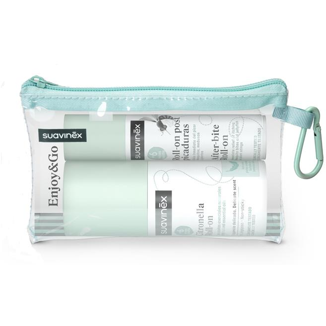 Suavinex Set praktikus tasakban - szúnyogriasztó 50ml + csípés utáni golyós stift 15ml (8426420085007)