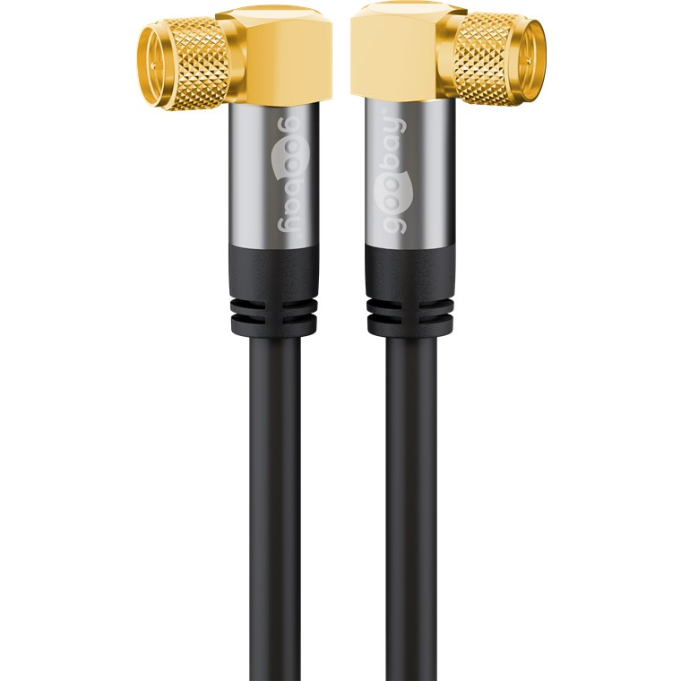 Goobay 70578 Type-F antenna kábel 3m - Fekete (70578)