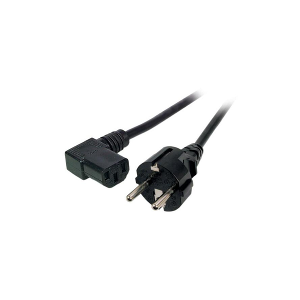 EFB Netzkabel Schutzkontakt 180°-C13 90°,sw,3.0m,3x1.00mm