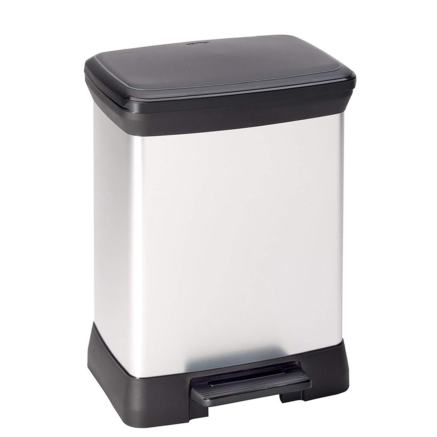 Curver Deco Bin 30L pedálos műanyag szemetes - Ezüst (203278)