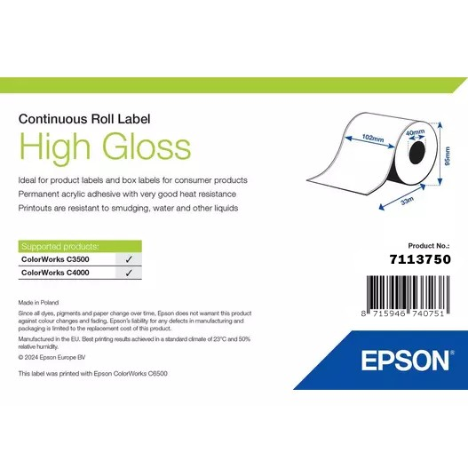 Epson High Gloss Label Etichetta per stampante autoadesiva