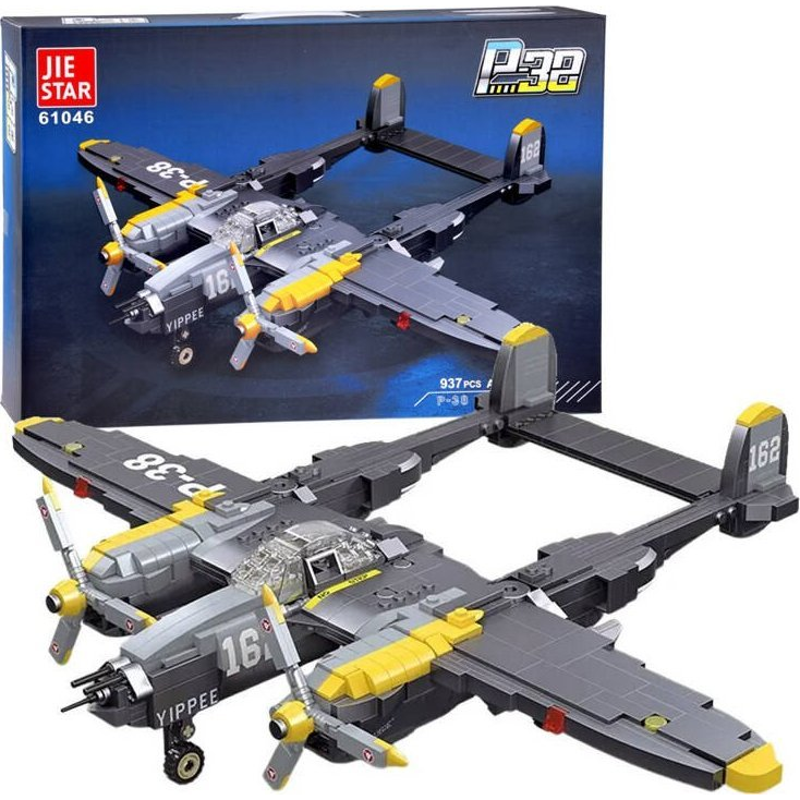 P-38 Vadászrepülő 937 Darabos Építőjáték Készlet (ZA4623)