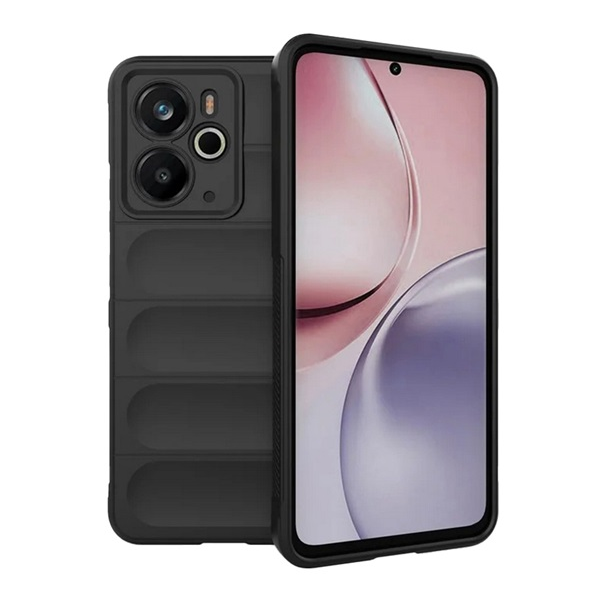 Szilikon telefonvédő (ütésállóság, kameravédő, 3D) FEKETE Realme 14 "Gigapack csomagolás" (GP-169943)