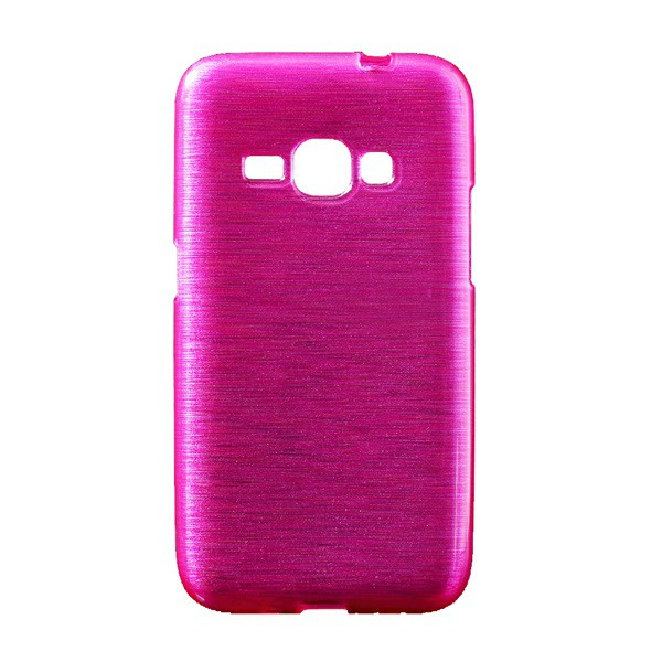 Szilikon telefonvédő (szálcsiszolt minta) MAGENTA [Samsung Galaxy J1 (2016) SM-J120] (5996457631889)