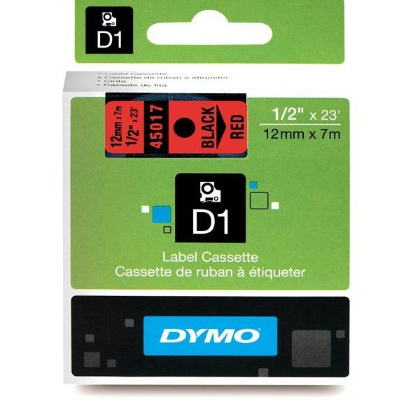 Label DYMO (S0720570) Red/Black, 7m x 12mm