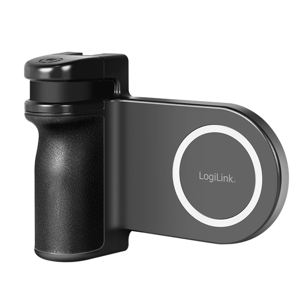 LogiLink Magnetic phone grip with LED light, BT 5.2, camera release, MagSafe compatible
