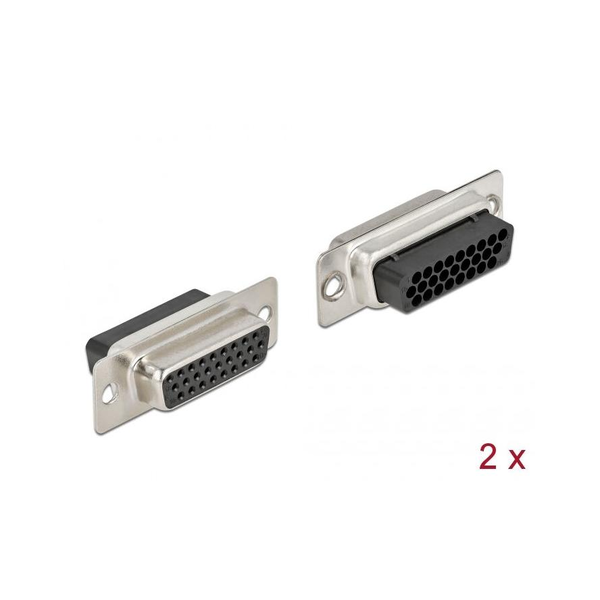 Delock D-Sub HD 26 tűs krimpelhető hüvely, fém 2 db. (66724)