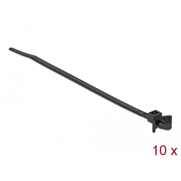 Delock Kábelkötöző hosszító kapoccsal Hz 140 x Sz 4 mm fekete 10 darab (18893) (18893)