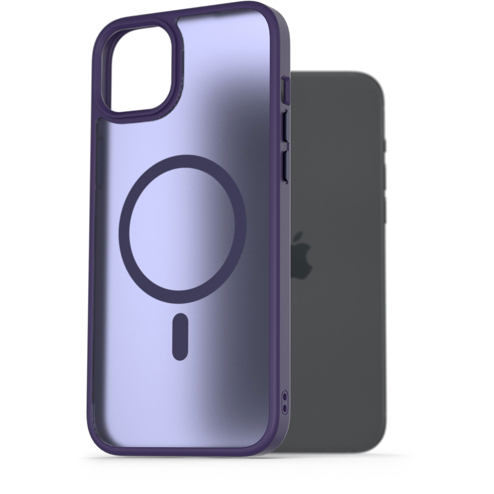 AlzaGuard Matte Case Compatible with Magsafe iPhone 15 Plus sötétlila tok (AGD-PCMM72DU)