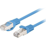 Мрежов кабел-patchcord CAT6 FTP, Lanberg 43630, 2 x RJ45, дължина 25cm, AWG26, 10Gb/s-250MHz, мрежова връзка, ethernet, син