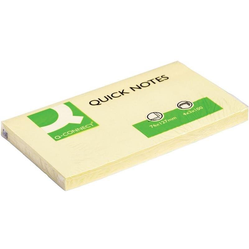 Q-CONNECT 76 x 127 mm, 100 lap, sárga (KF10503)