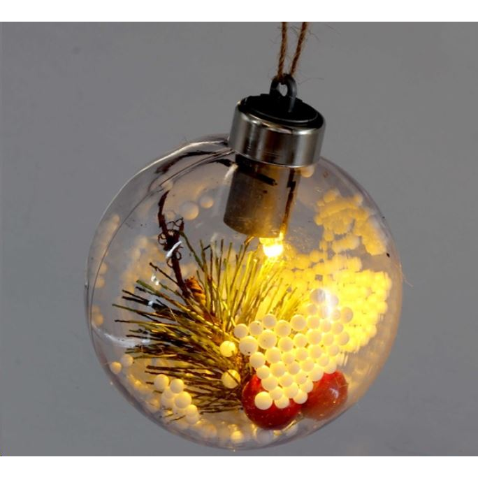 IRIS Gömb alakú /E/ 8cm meleg fehér műanyag-akril LED-es fénydekoráció (301-01) (301-01)