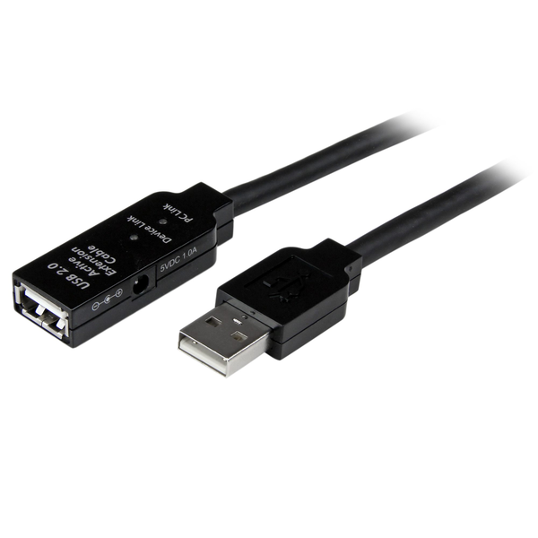 StarTech.com USB 2.0, 35 m, M/F USB-kabel USB A Sort