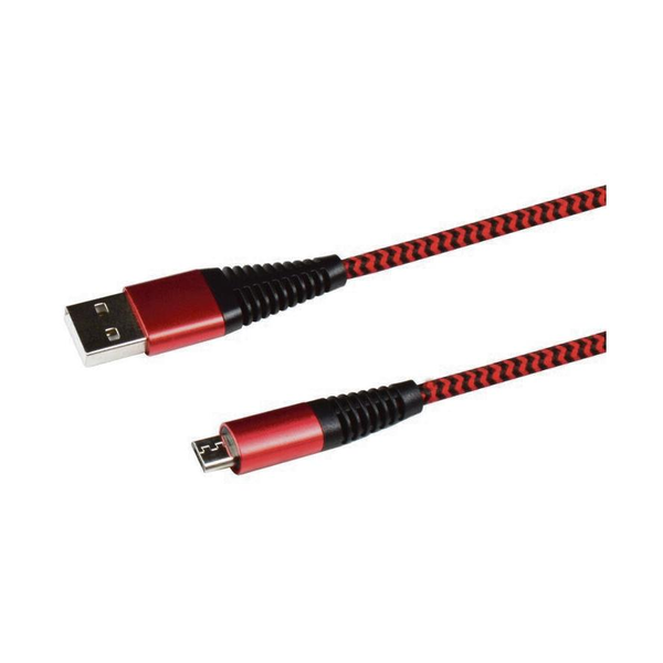 2GO USB Lade-/Datenkabel USB-A - Micro-USB   1m Nylon  rot (795945)