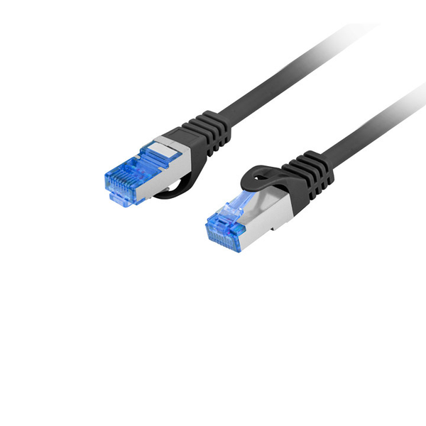 Кабел S/FTP Lanberg 42723, Екраниран, Cat.6A, AWG 26, 500 MHz, LSZH, Мрежова връзка, Ethernet, 2xRJ45, Черен, Дължина 15 м