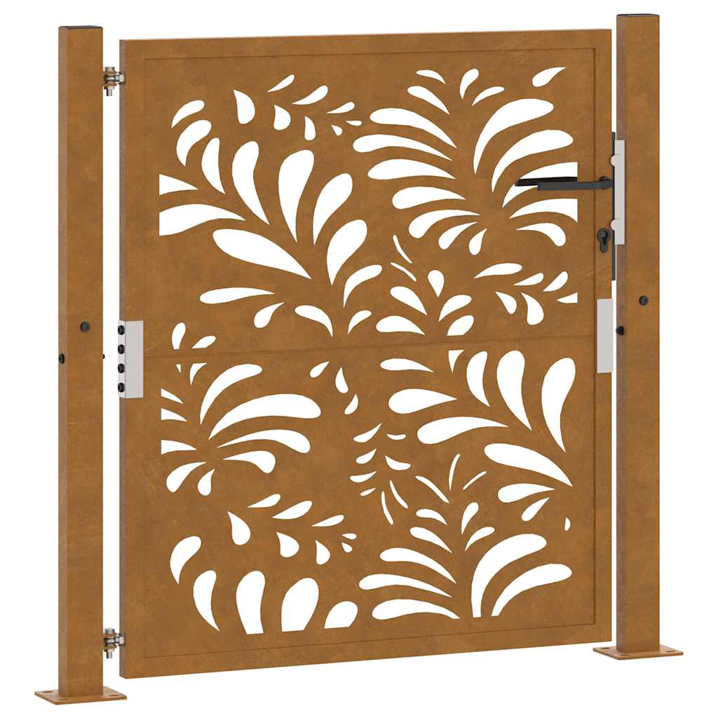 kerti kapu 105x105 cm időjárásálló acél hullámos kivitelben (4100974)