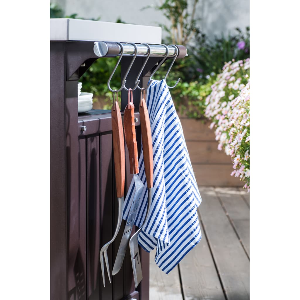 Keter Unity XL fa kinézetű kültéri multifunkciós grillasztal (404249)