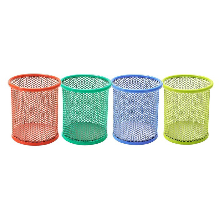Deli kerek Fémhálós írószertartó - Színes (DEL09153)