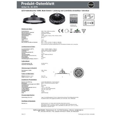 mlight (81-3278) (81-3278) LED-es csarnok lámpa LED 55 W, 75 W, 100 W Fekete (81-3278)