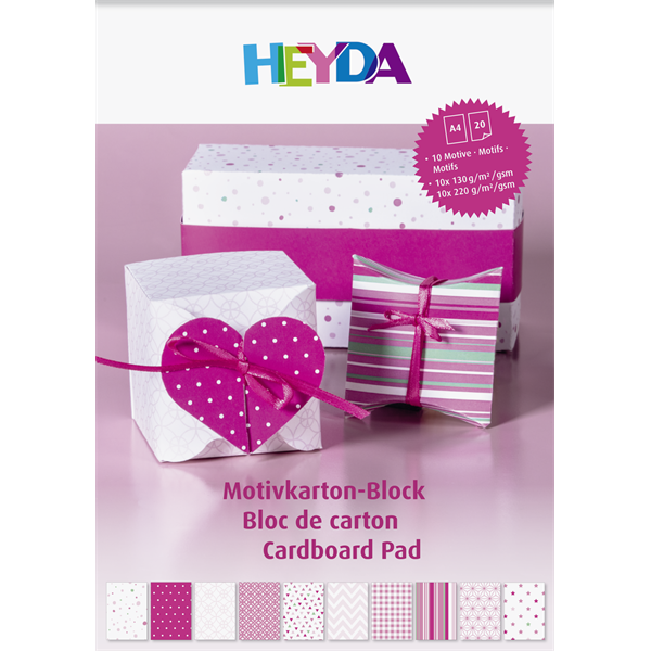 Heyda Pink A4 20 lapos kartonlap szett (204712101)