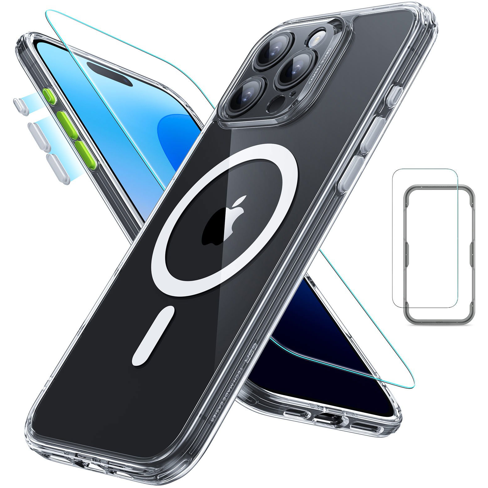 ESR Classic Pro Case (HaloLock) Set, Compatible with iPhone 16 Pro Max, Clear tok (1A7790201)