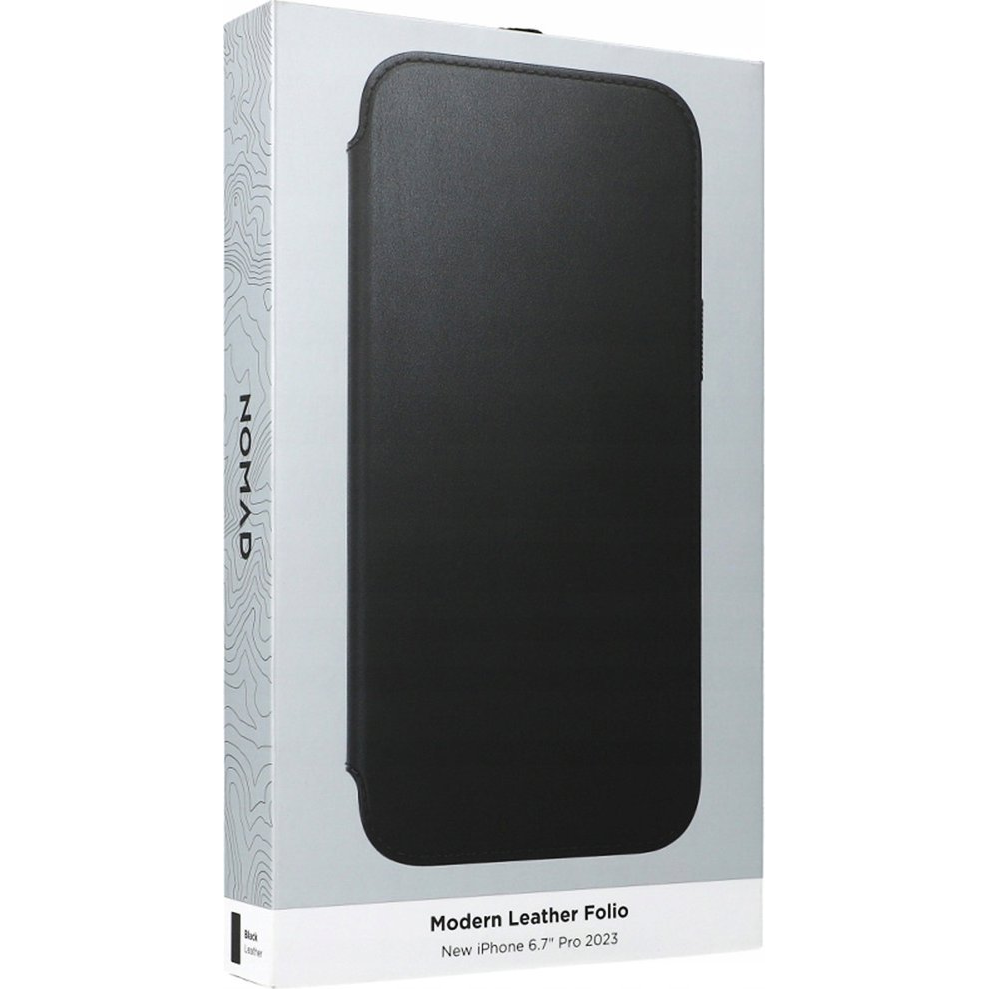 Nomad Modern Leather Folio iPhone 15 Pro Max flip tok, fekete (NM01632085)