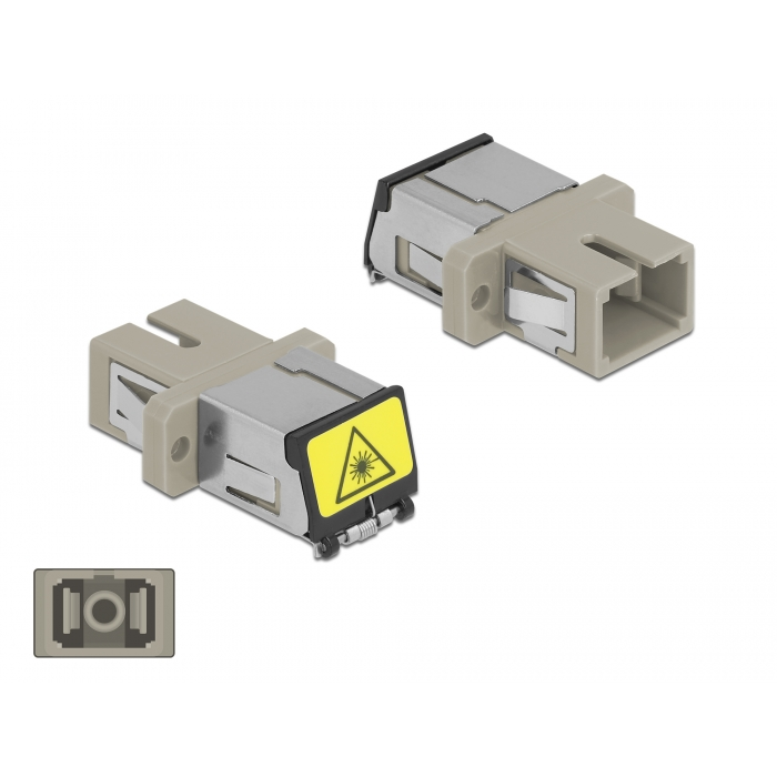 Delock SC optikai szálas csatlakozó Párosító lézervédő zárral / borítással Simplex anya - SC Simplex (86889) (86889)