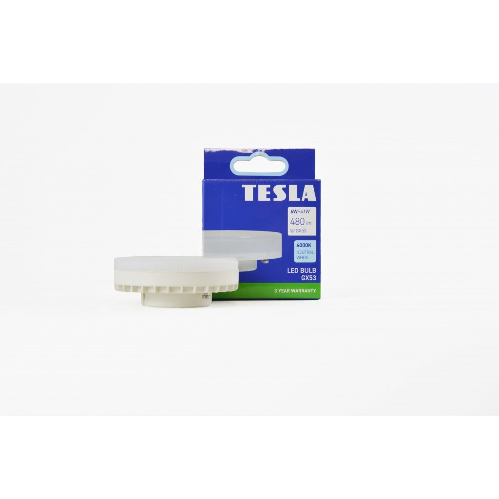 Tesla GX53, 6W, 230V, 480lm, 25 000h, 4000K nappali fehér, 220° (8596238005600)