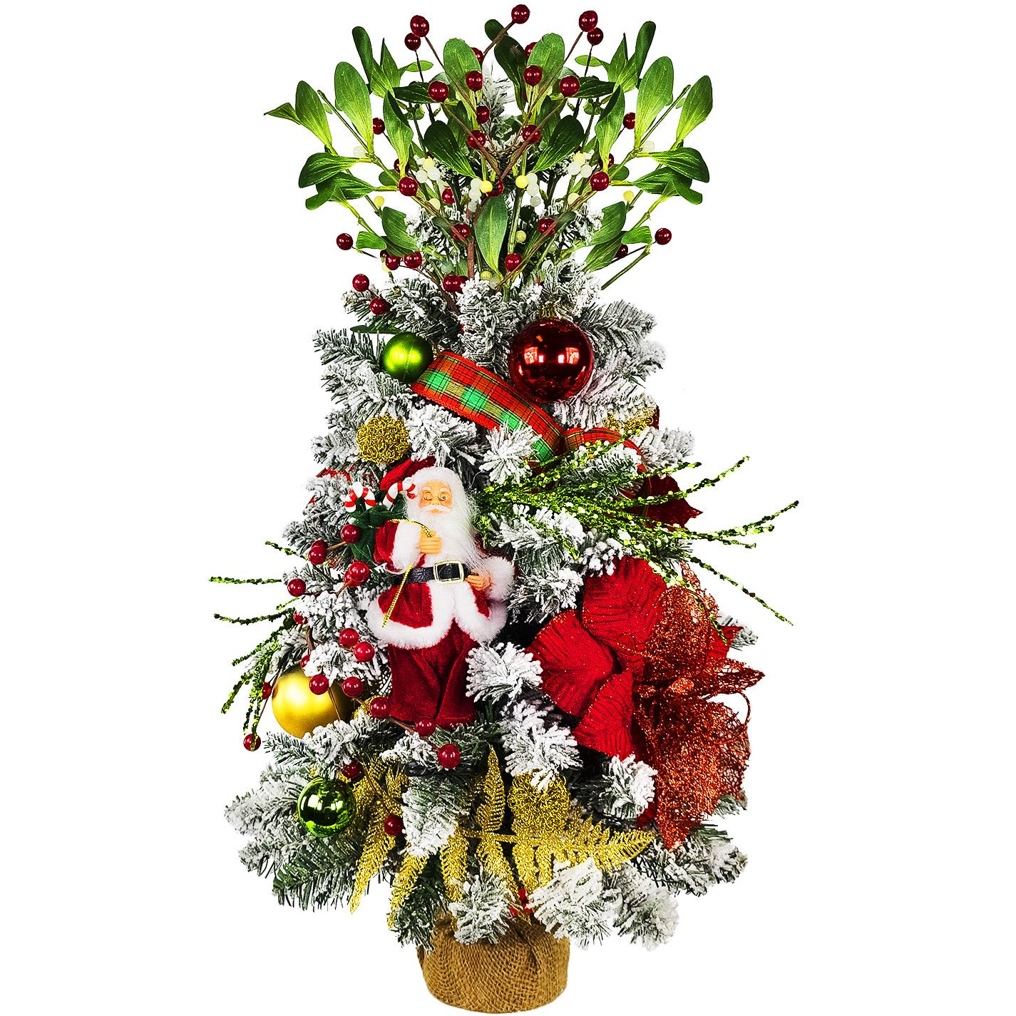 LAALU LED fényekkel díszített karácsonyfa - Santa, 26 dísz, 60 cm (LAU-2401-OZM-60V)