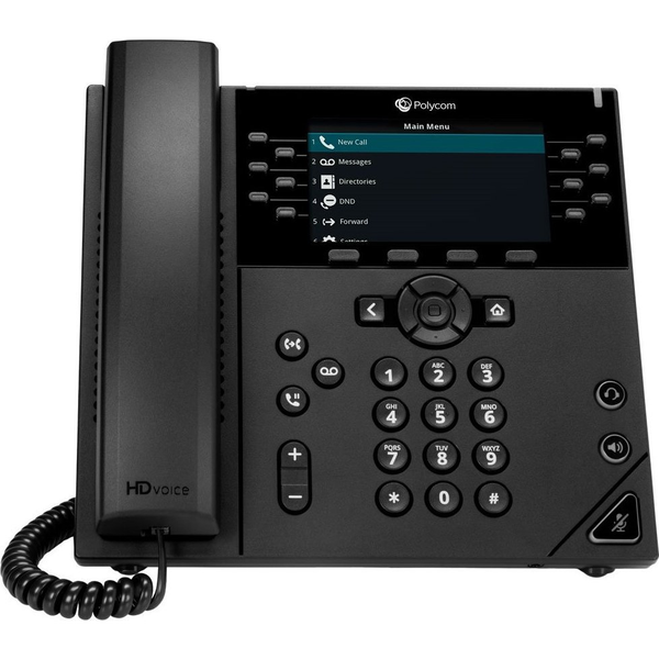 Poly VVX 450 12-Line IP Phone and PoE-enabled IP-telefon Sort 12 Linier LCD